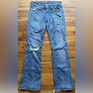 7 FOR ALL MANKIND bootcut boot cut distressed jeans 26